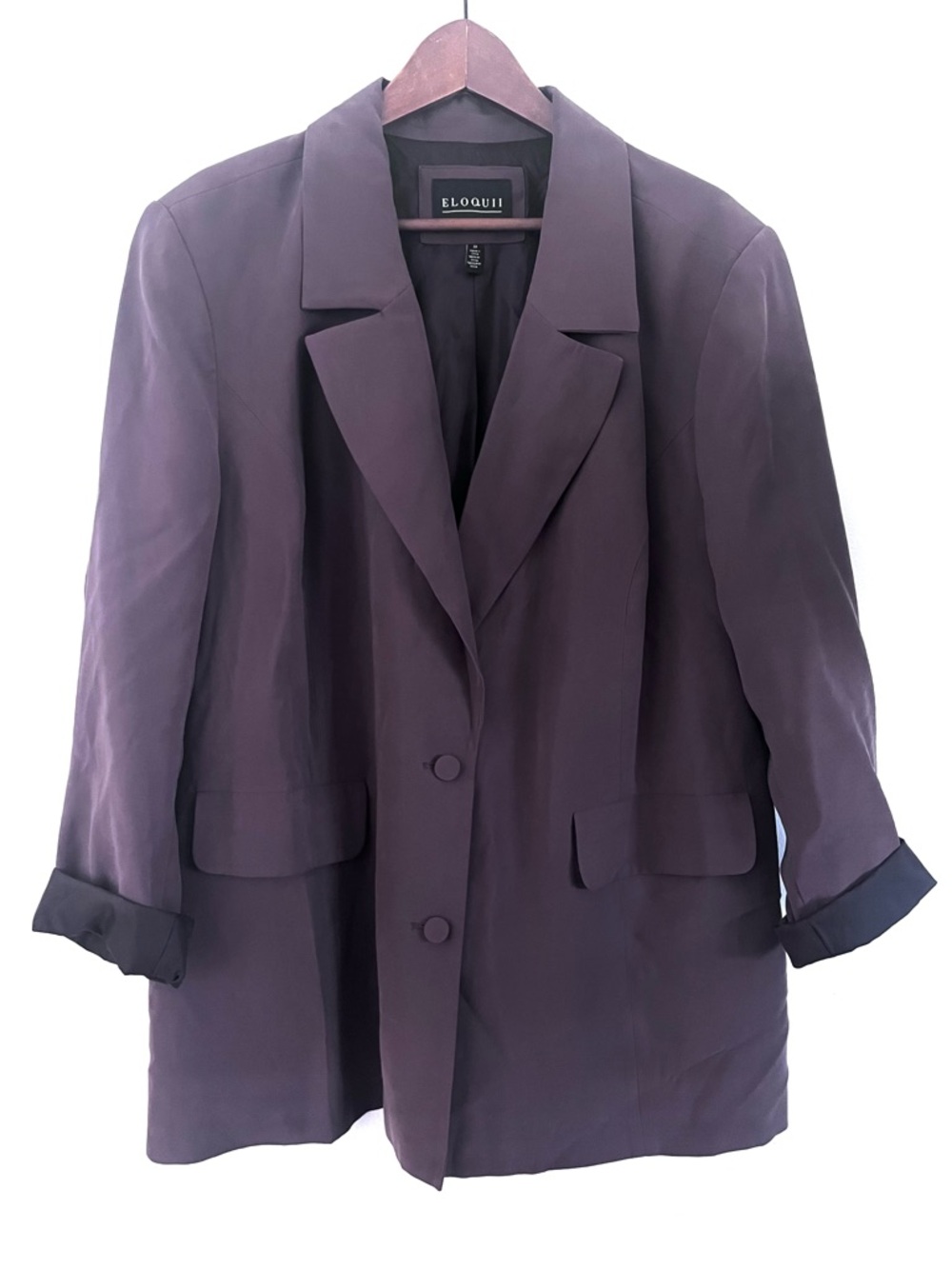 Eloquii Blazer Two Button Front Brown Women's Size 18 Two Pockets